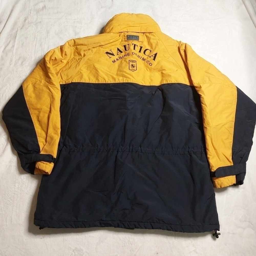 NAUTICA MARINE DENIM CO. MENS BLUE AND YELLOW WINTER COAT SIZE LARGE - Picture 15 of 16